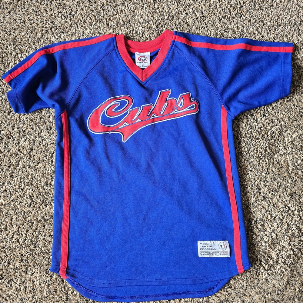Women's Cubs Blue & Red Baseball Jersey - Team Script Front